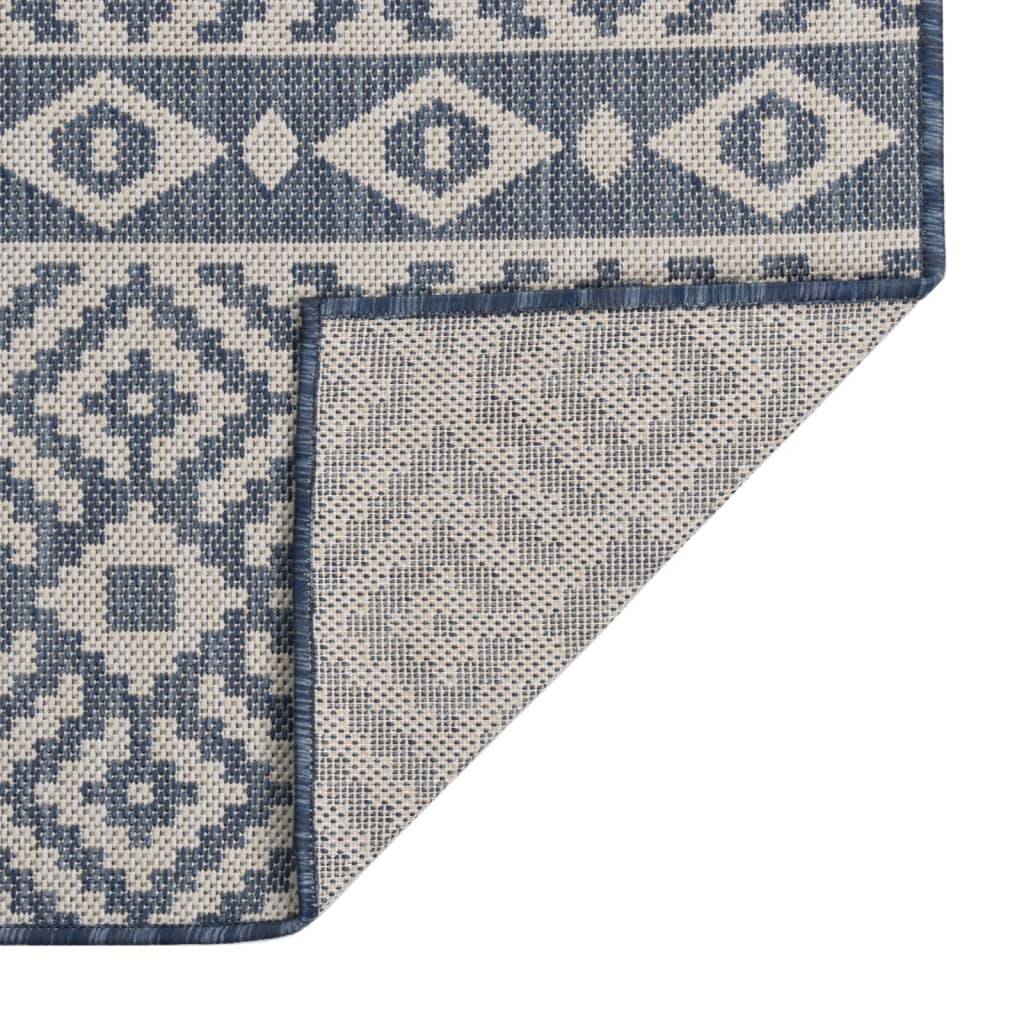 Très Grand Tapis Extérieur Rayé Tissage Plat en Polypropylène pour Patio Bleu 200x280 cm – ComfortXL Outdoor Living - Image 2
