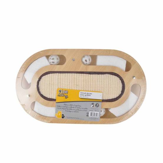 Jeu Interactif pour Chat "Griffoir & Tunnel" 45cm Naturel - Image 2