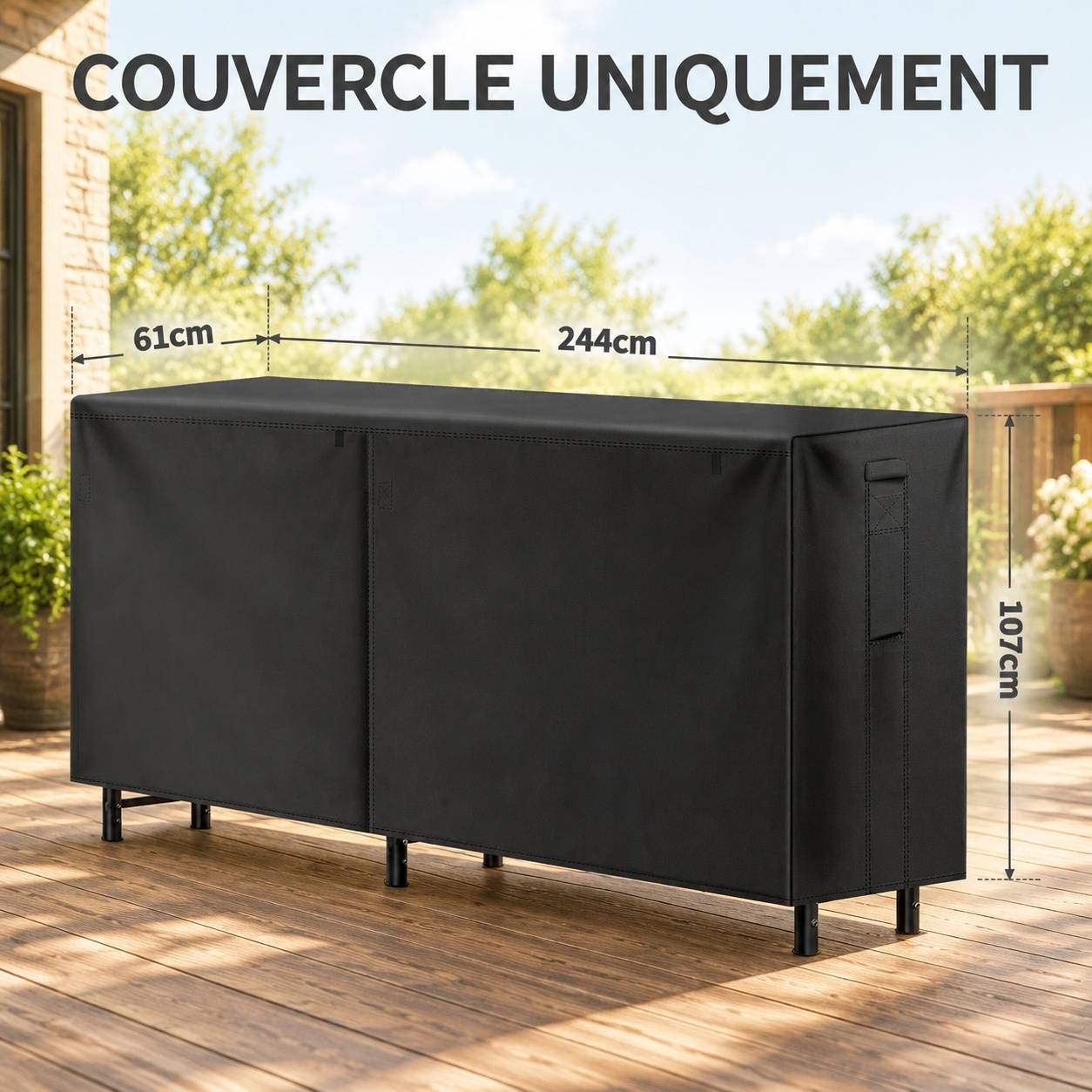 Housse de Rangement pour Bûches Imperméable Oxford 600D Résistante aux Intempéries - Image 2