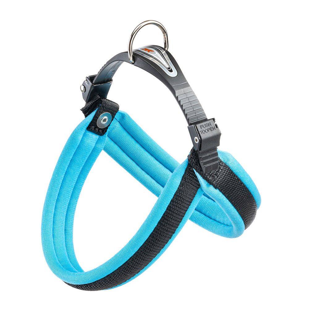 Ferplast - Ferplast Harnais ergonomique pour chiens AGILA FLUO 1, ajustement parfait, fermeture pratique avec lacet, rembourrage souple, A=B 32÷38 cm 15 mm Bleu - Imagen 1