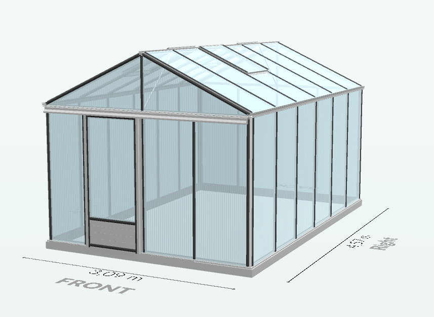 Serre en polycarbonate 8mm alvéolés - Euro Maxi - Alu - 15m² - GRIS ALUMINIUM - L'atelier des serres - Imagen 9