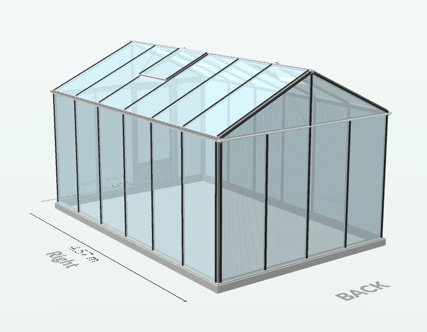 Serre en polycarbonate 8mm alvéolés - Euro Maxi - Alu - 15m² - GRIS ALUMINIUM - L'atelier des serres - Imagen 8