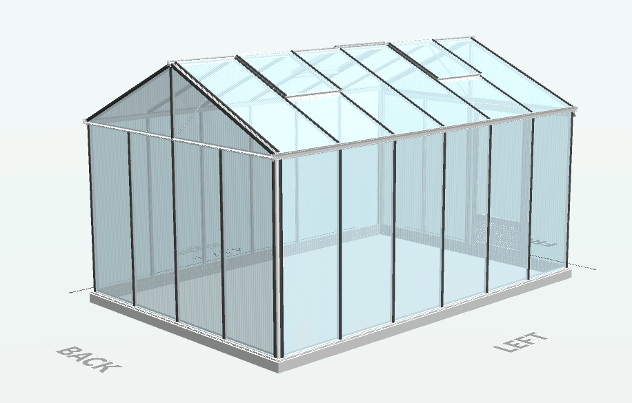 Serre en polycarbonate 8mm alvéolés - Euro Maxi - Alu - 15m² - GRIS ALUMINIUM - L'atelier des serres - Imagen 7