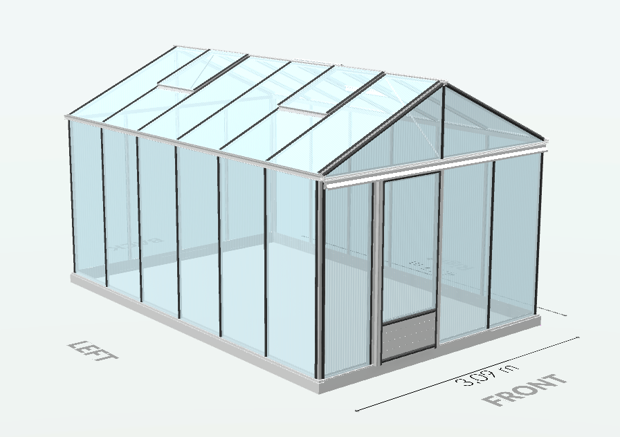 Serre en polycarbonate 8mm alvéolés - Euro Maxi - Alu - 15m² - GRIS ALUMINIUM - L'atelier des serres - Imagen 6