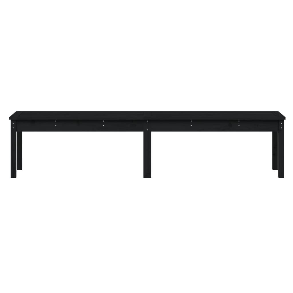 Maison Chic - Banc de jardin - Banc d'extérieur - Banquette à 2 places noir 203,5x44x45cm bois massif de pin - Imagen 4