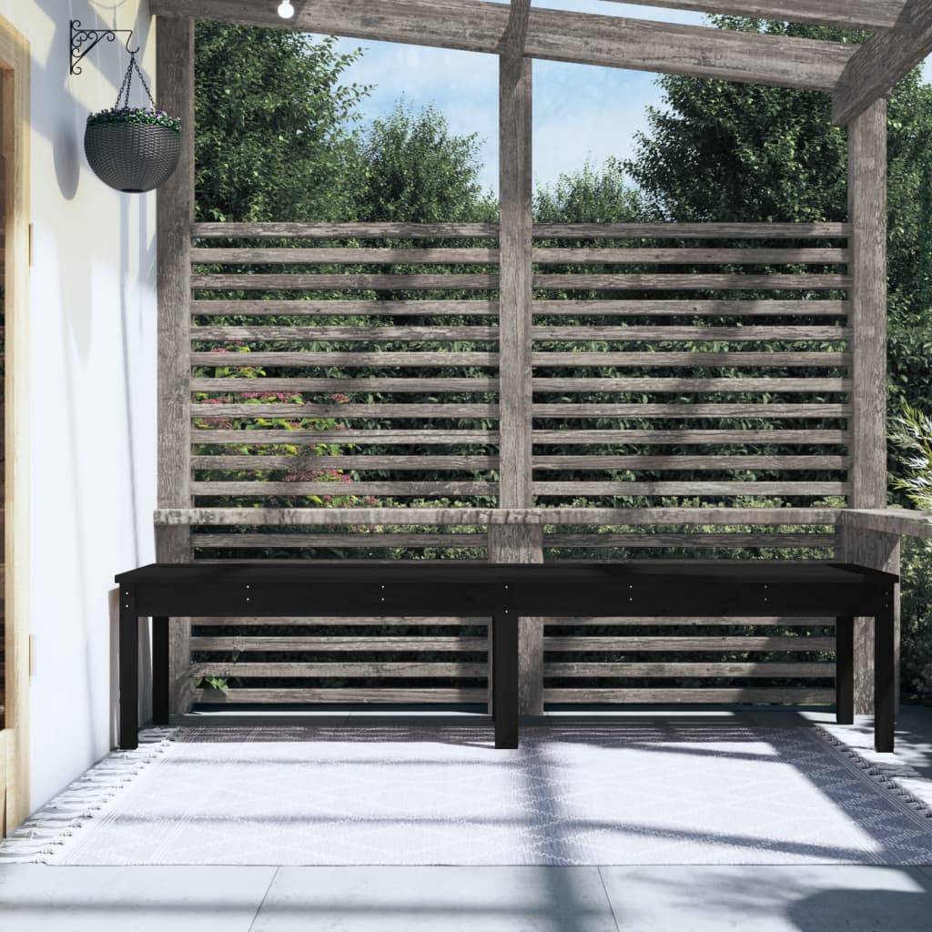 Maison Chic - Banc de jardin - Banc d'extérieur - Banquette à 2 places noir 203,5x44x45cm bois massif de pin - Imagen 3