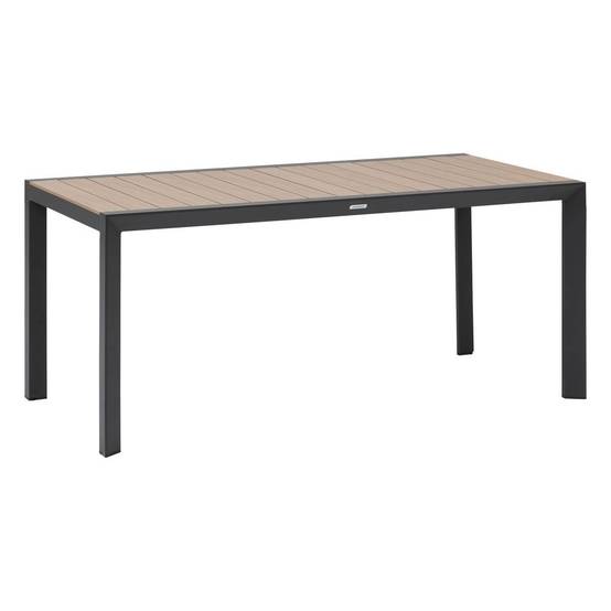 Hesperide - Table de jardin "Évasion" effet bois honey & graphite 6 places lates en aluminium Hespéride - Image 2