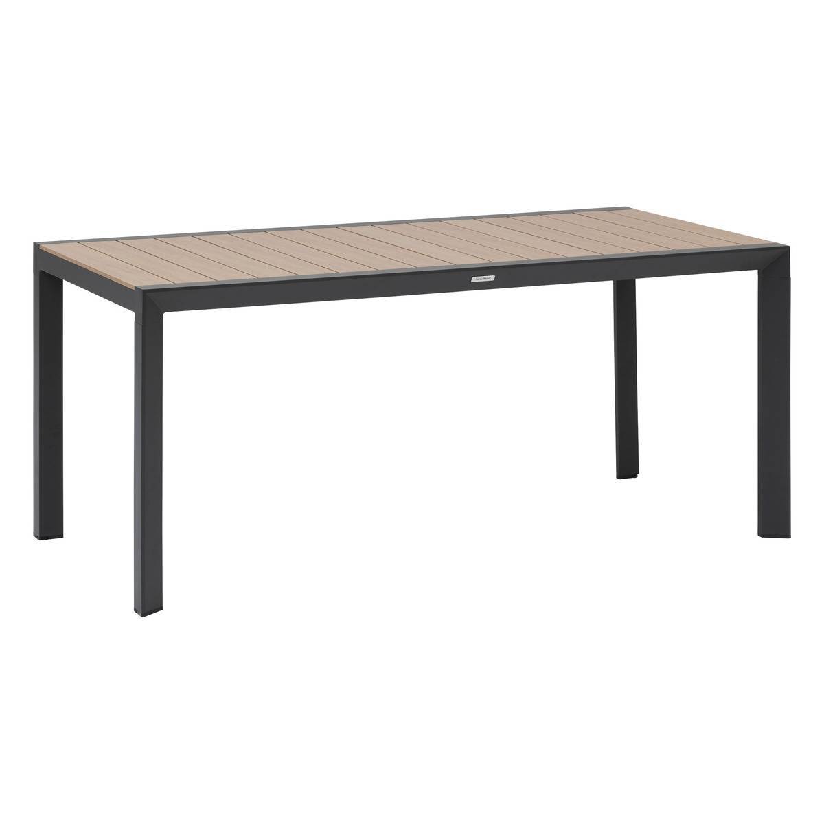 Hesperide - Table de jardin "Évasion" effet bois honey & graphite 6 places lates en aluminium Hespéride - Image 2