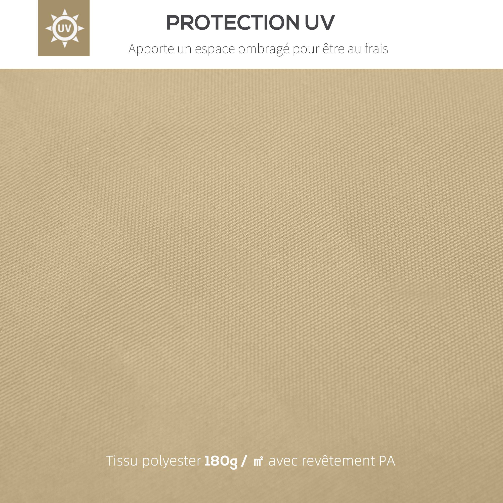 ComfortXL - Toile de rechange tissu pour tonnelle de jardin protection UV 3x3m beige - ComfortXL Outdoor Living - Image 6