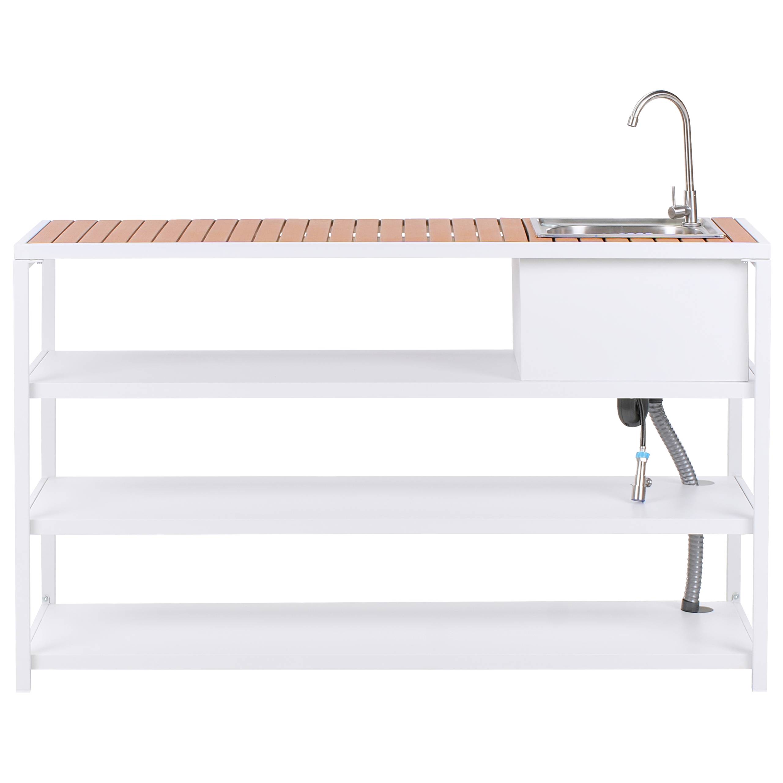 Beliani - Cuisine de jardin Acier Marron/blanc AVETRANA - 159x50x116- Beliani - Image 4