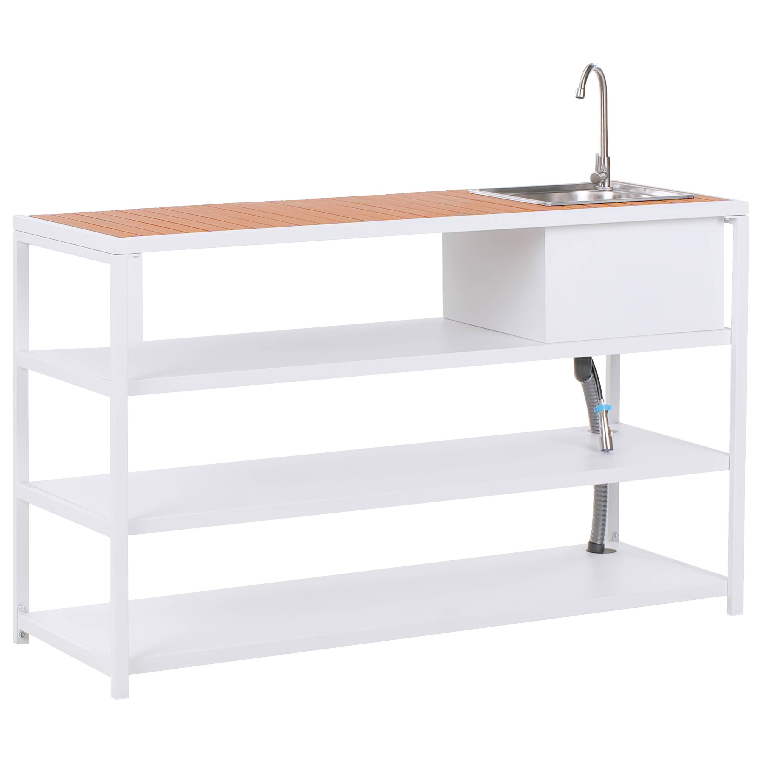 Beliani - Cuisine de jardin Acier Marron/blanc AVETRANA - 159x50x116- Beliani - Image 2