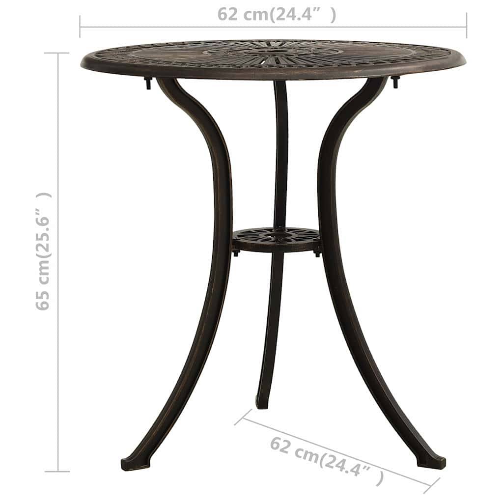 Vidaxl - Ensemble de bistro 3 pcs-Salons de jardin Aluminium coulé Bronze - Image 9
