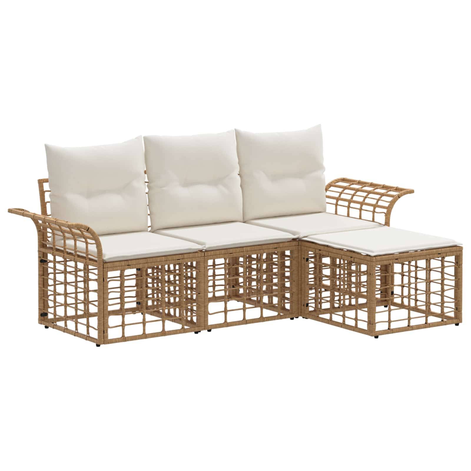 Vidaxl - Ensemble de canapés d'extérieur 4 pcs-Salons de jardin Blanc Naturel et Crème 326870 - Image 2