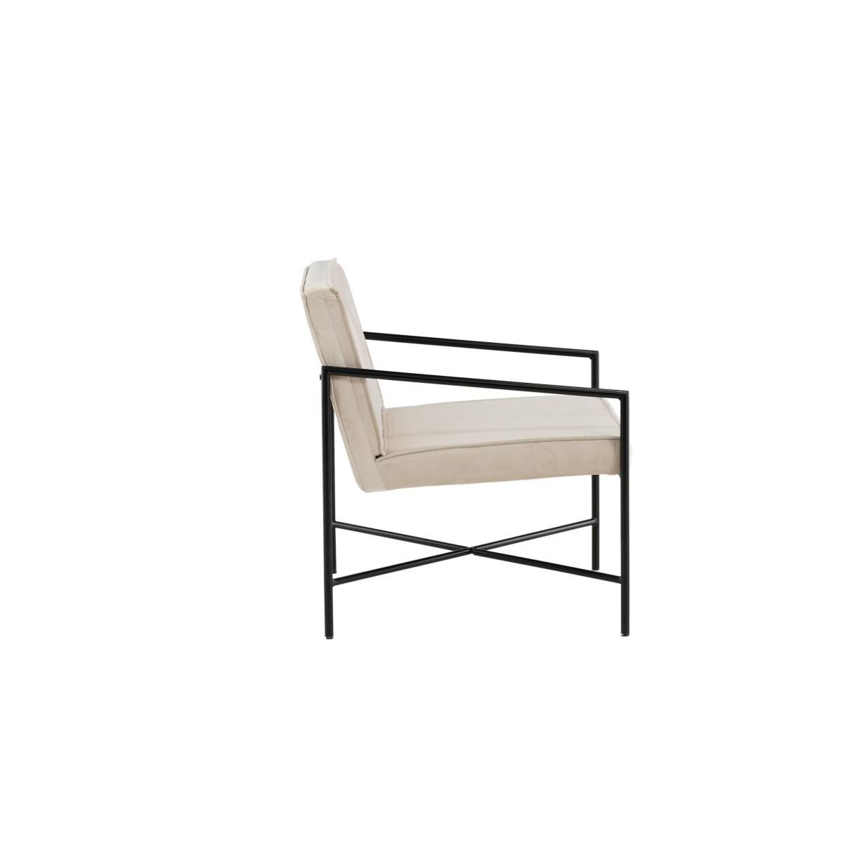 Paris Prix - Fauteuil Design Velours "Rakel" 78cm Beige - Image 2