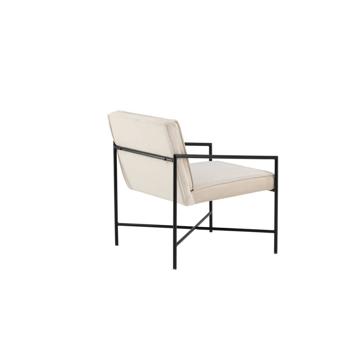 Paris Prix - Fauteuil Design Velours "Rakel" 78cm Beige - Image 5