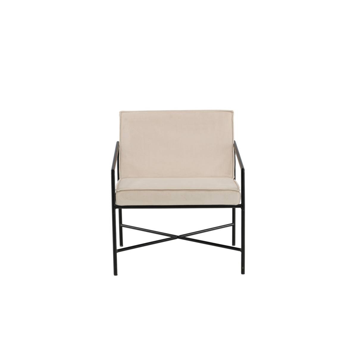 Paris Prix - Fauteuil Design Velours "Rakel" 78cm Beige - Image 3
