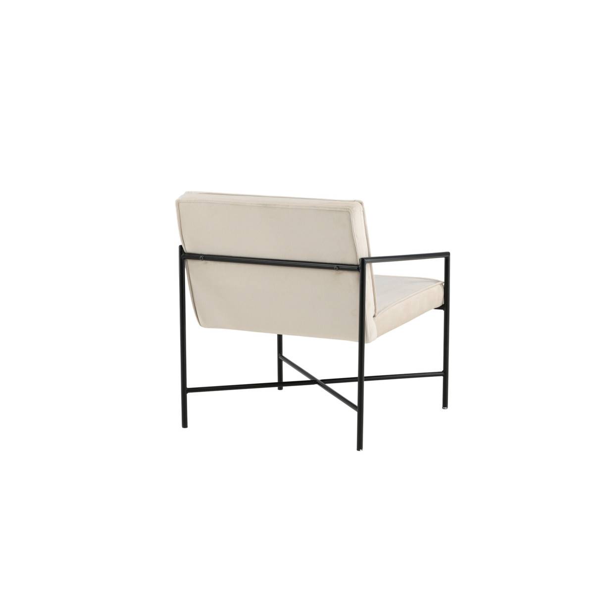 Paris Prix - Fauteuil Design Velours "Rakel" 78cm Beige - Image 4