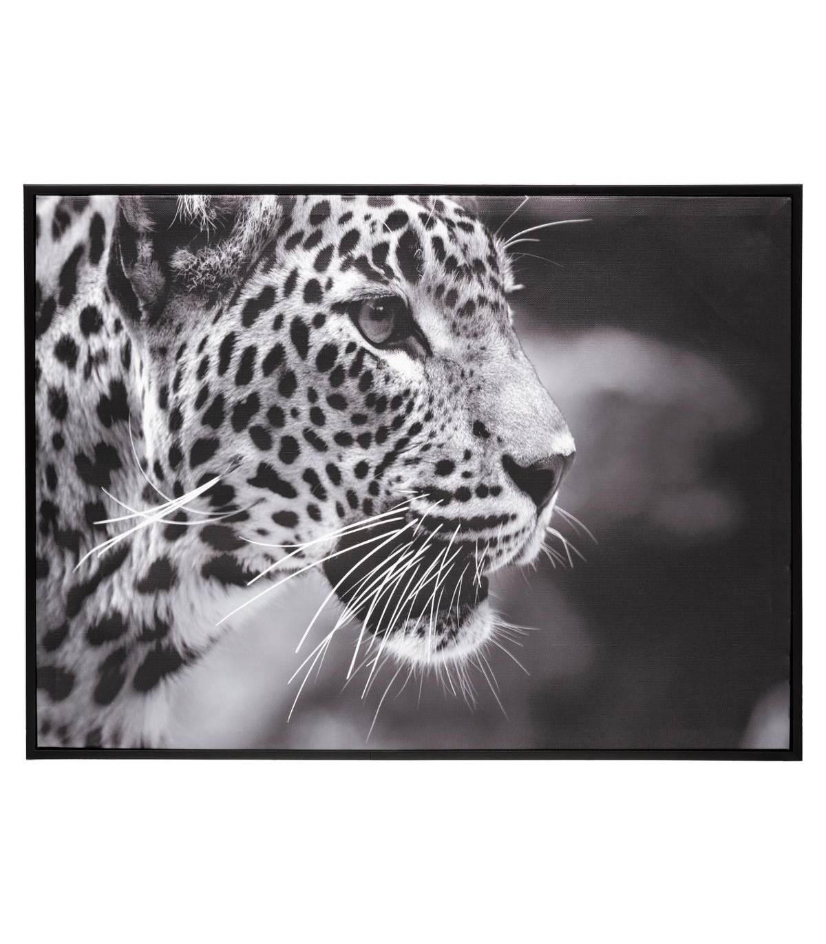 Tableau Toile murale encadrée imprimée Léopard 58 x 78 cm - Image 1