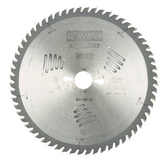 Lame scie stationnaire DT4351 Ø250 DEWALT pour tous usages - alésage 30 - 60 dents positif - DT4351 - Image 1