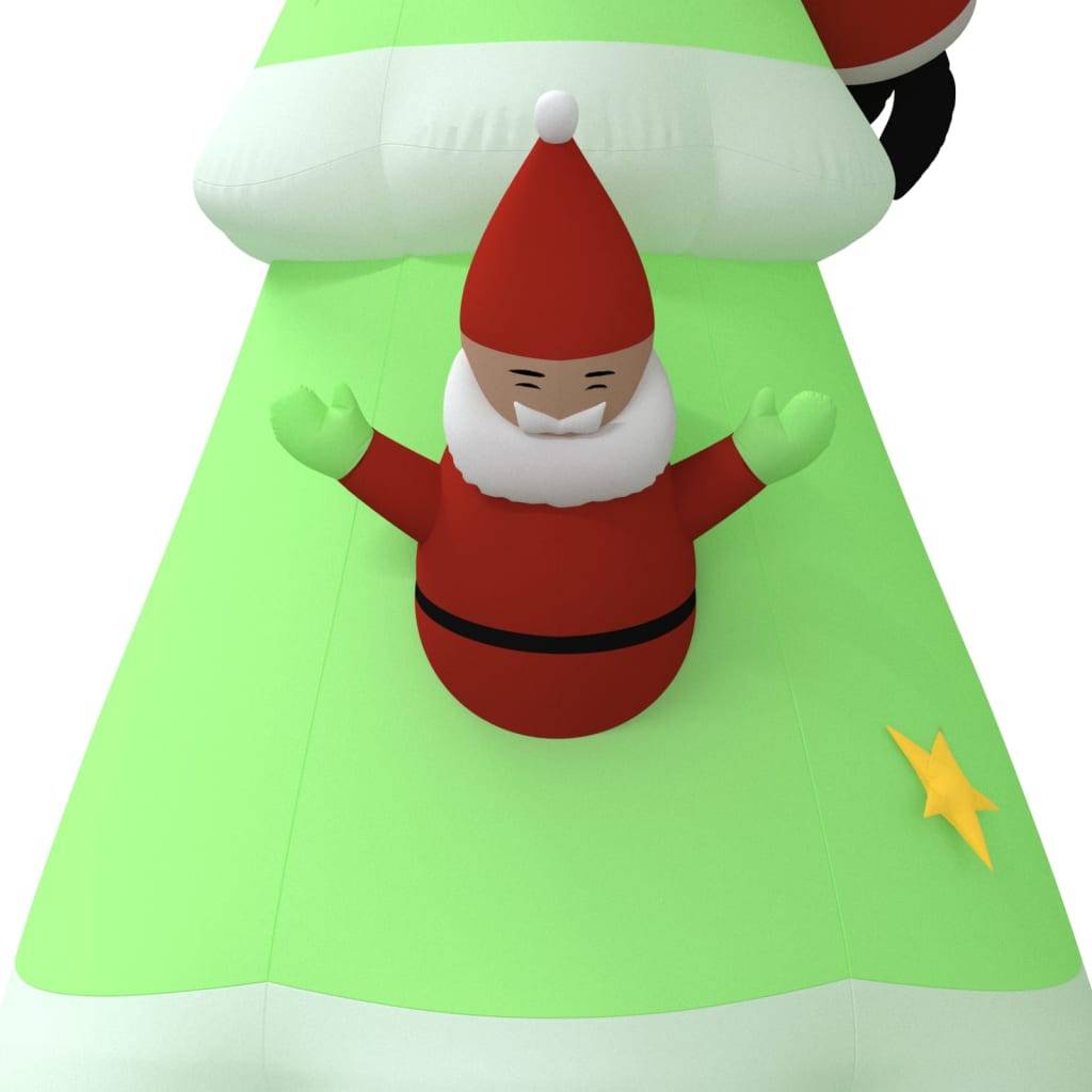 Sapin De Noël Gonflable 6 Pieds Avec LED - Blanc, Lumineux, Extérieur