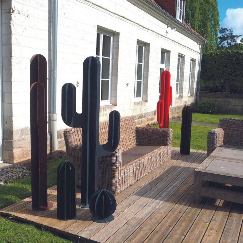Cactus métal 3 branches H:170 cm - Rouge  - Jardinex - Image 3