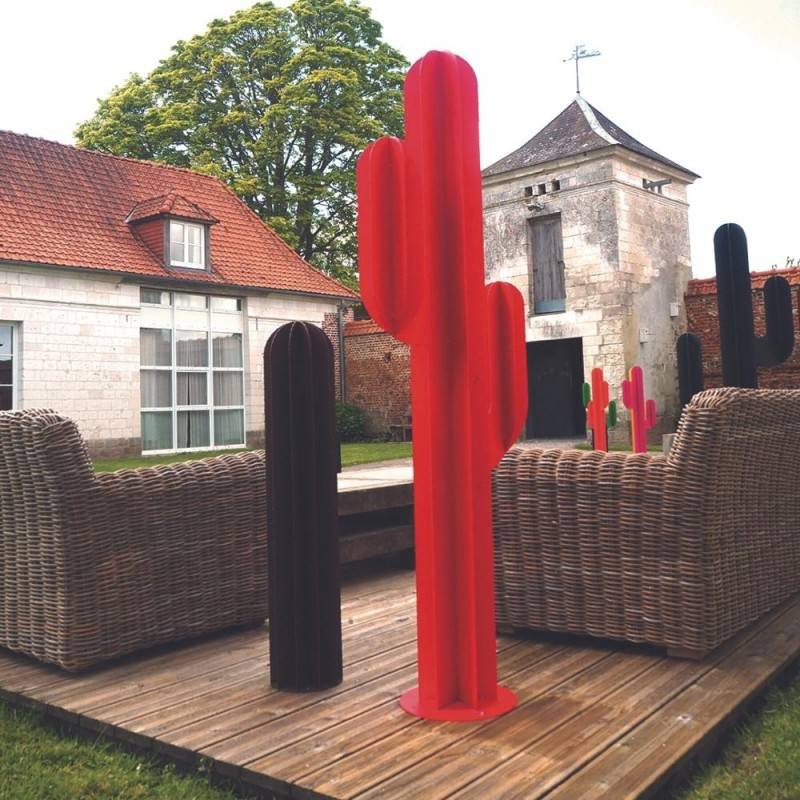 Cactus métal 3 branches H:170 cm - Rouge  - Jardinex - Image 4