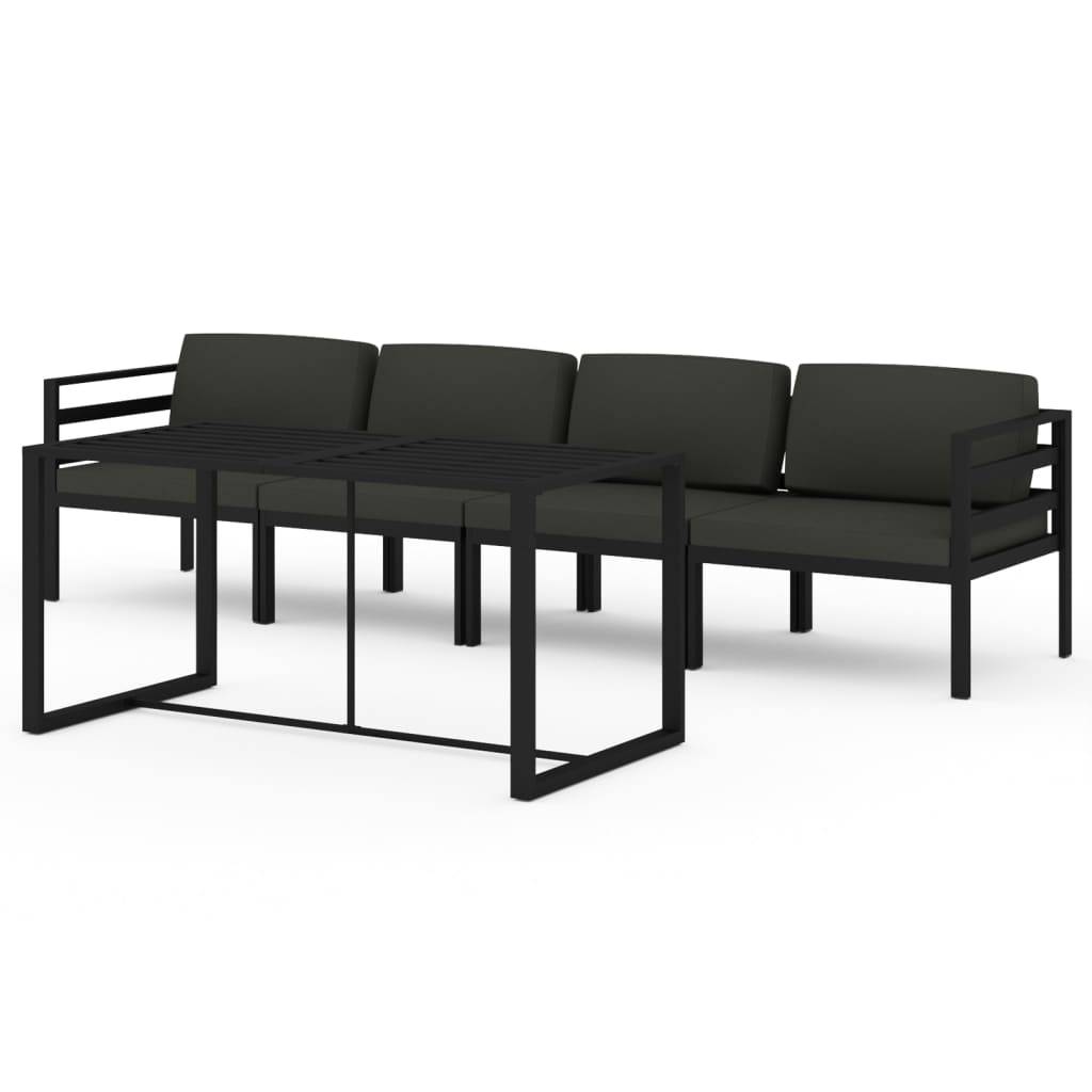 ComfortXL - Salon de Jardin 5 Pièces Aluminium avec Table Haute pour Repas Anthracite – ComfortXL Outdoor Living - Image 2