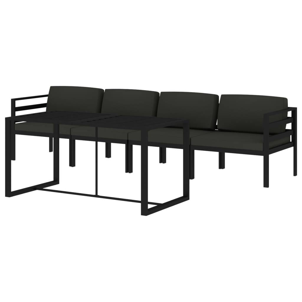 ComfortXL - Salon de Jardin 5 Pièces Aluminium avec Table Haute pour Repas Anthracite – ComfortXL Outdoor Living - Image 3