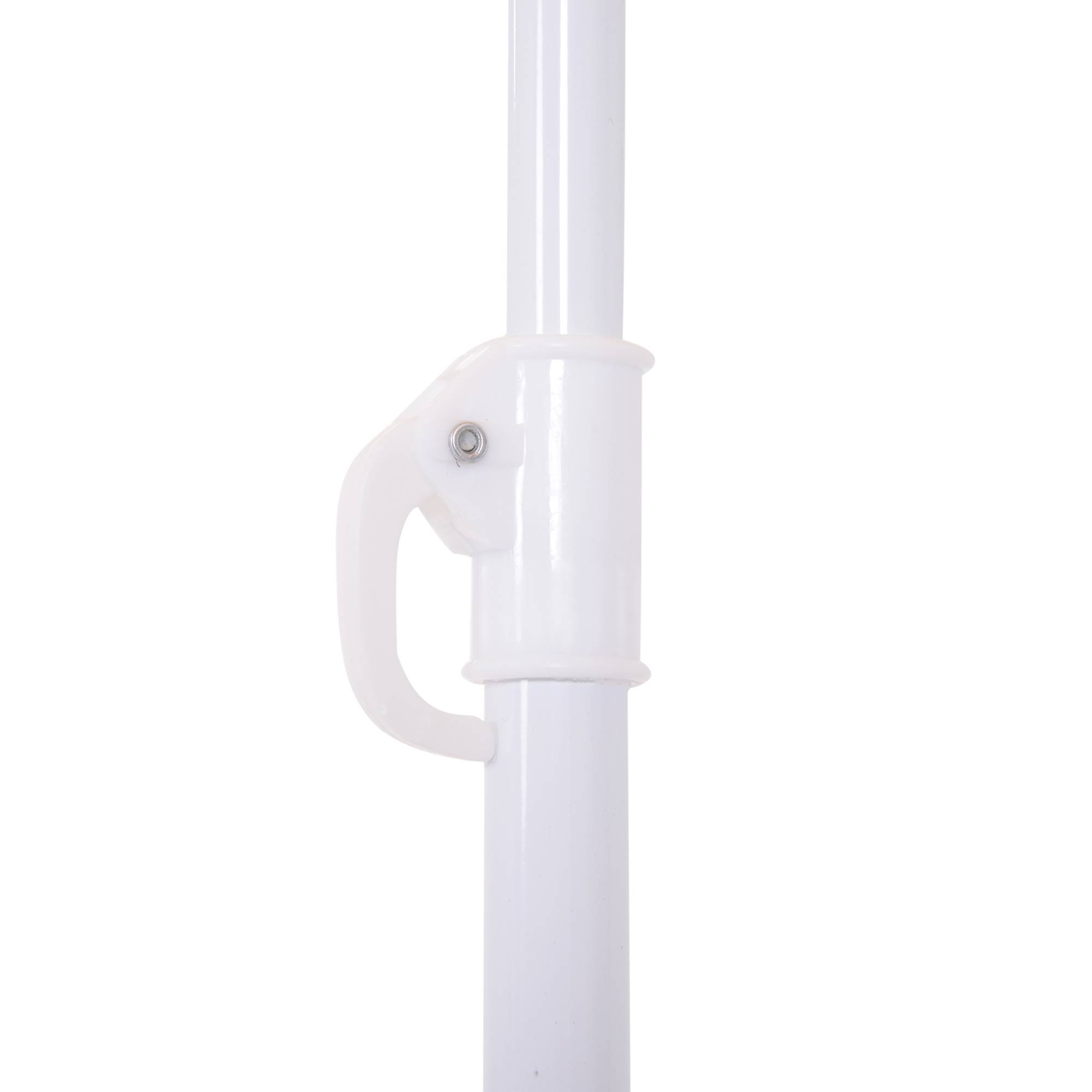 Parasol de plage à 8 baleines avec mât inclinable, en polyester et métal, 1,6x2 m, beige - Image 10