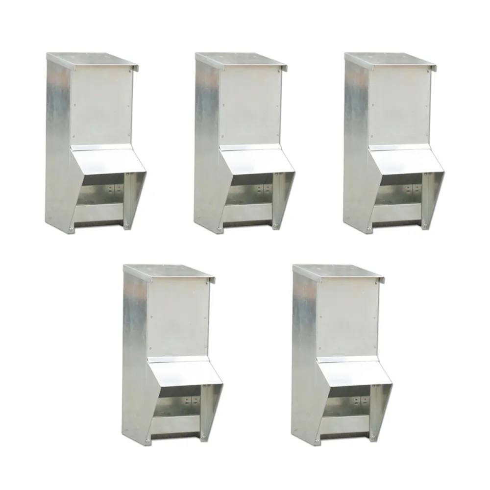 Lot de 5 Mangeoires à trémie métal galvanisée 7kg - Image 2