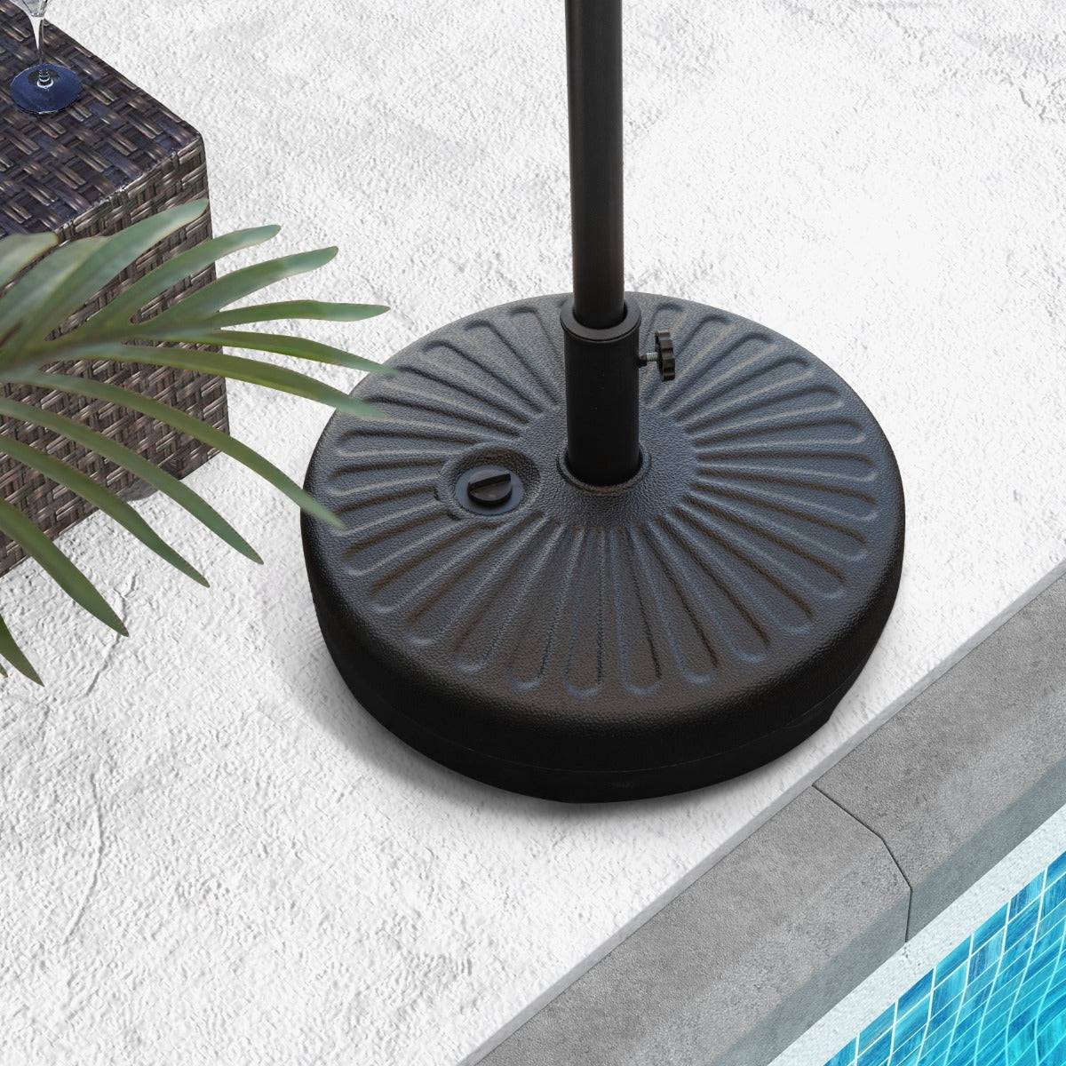 Helloshop26 - Pied de parasol lourd pour parasol 38/48 mm socle parasol extérieur en HDPE rempli de 28 kg sable 18 litres eau 50 x h30 cm - Imagen 2