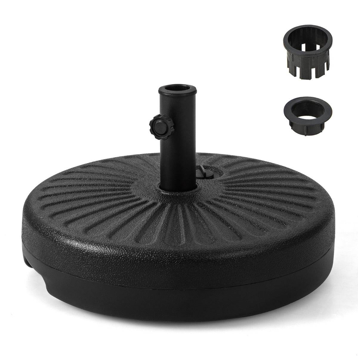 Helloshop26 - Pied de parasol lourd pour parasol 38/48 mm socle parasol extérieur en HDPE rempli de 28 kg sable 18 litres eau 50 x h30 cm - Imagen 1