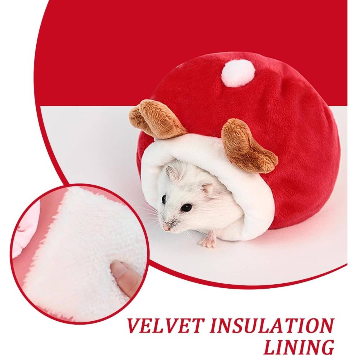 DtopbuyAge - Nid en forme d'animal pour petit rongeur - Rouge DtopbuyAge - Image 3