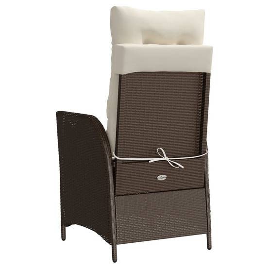 Chaise inclinable de jardin résine tressée marron 57 x 61 x 93 cm, Poids :10.4kg - PANGIVO - Image 6