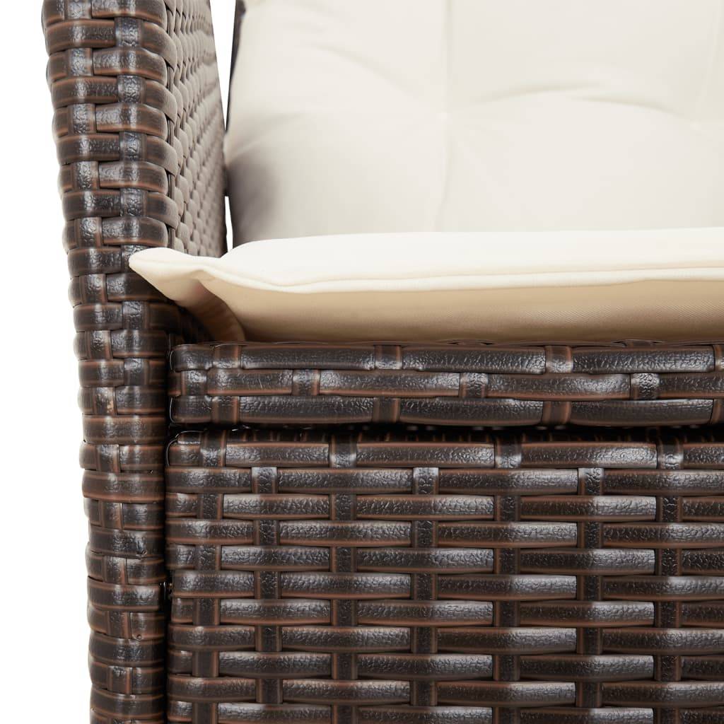 Chaise inclinable de jardin résine tressée marron 57 x 61 x 93 cm, Poids :10.4kg - PANGIVO - Image 9
