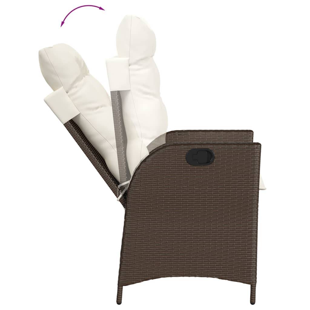 Chaise inclinable de jardin résine tressée marron 57 x 61 x 93 cm, Poids :10.4kg - PANGIVO - Image 7