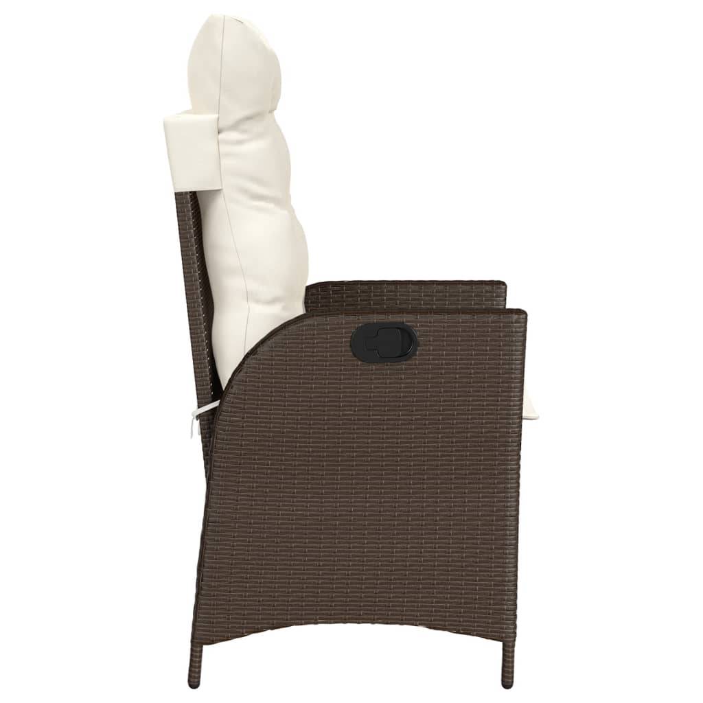 Chaise inclinable de jardin résine tressée marron 57 x 61 x 93 cm, Poids :10.4kg - PANGIVO - Image 5