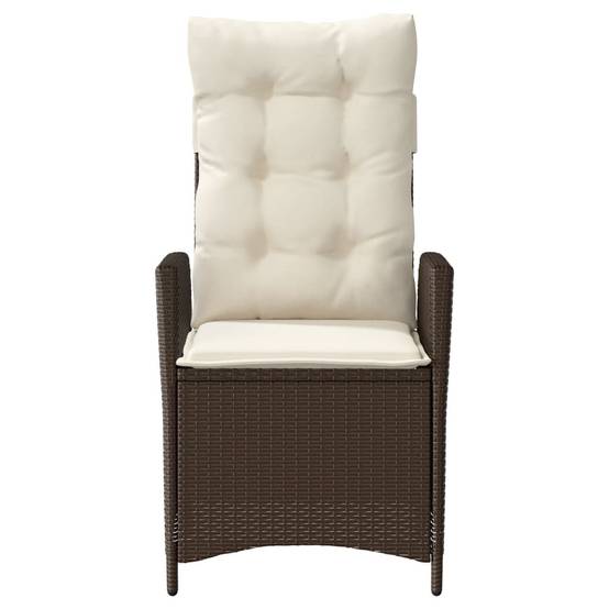 Chaise inclinable de jardin résine tressée marron 57 x 61 x 93 cm, Poids :10.4kg - PANGIVO - Image 4