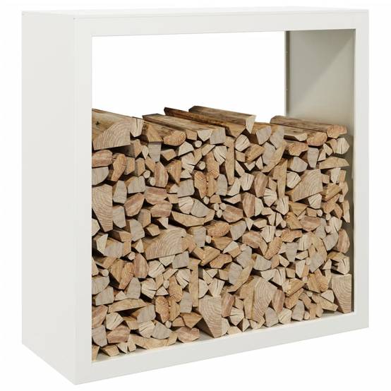 Range-bûches en acier pour bois de chauffage extérieur et intérieur Blanc 100 cm – ComfortXL Outdoor Living - Image 3