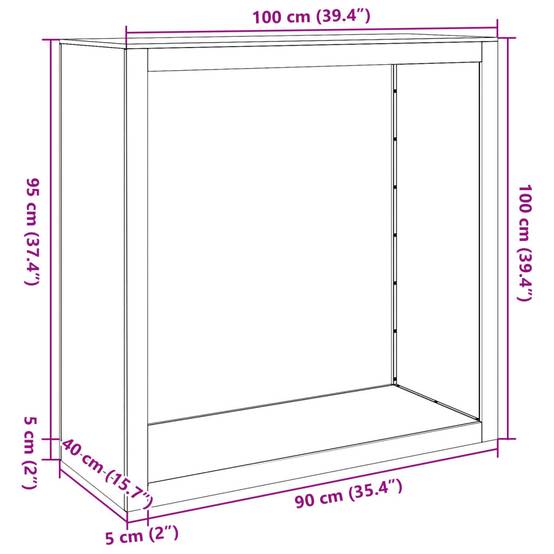 Range-bûches en acier pour bois de chauffage extérieur et intérieur Blanc 100 cm – ComfortXL Outdoor Living - Image 10