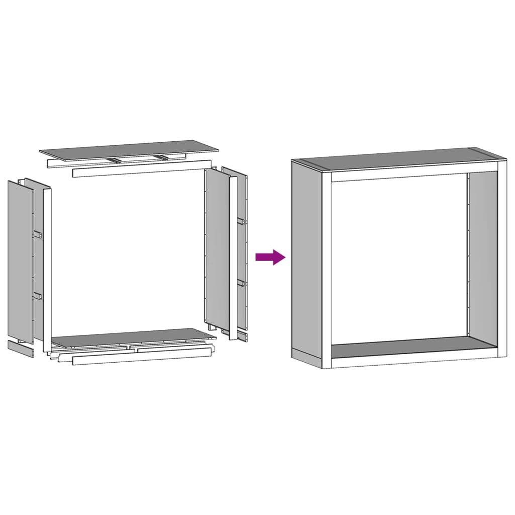 Range-bûches en acier pour bois de chauffage extérieur et intérieur Blanc 100 cm – ComfortXL Outdoor Living - Image 8