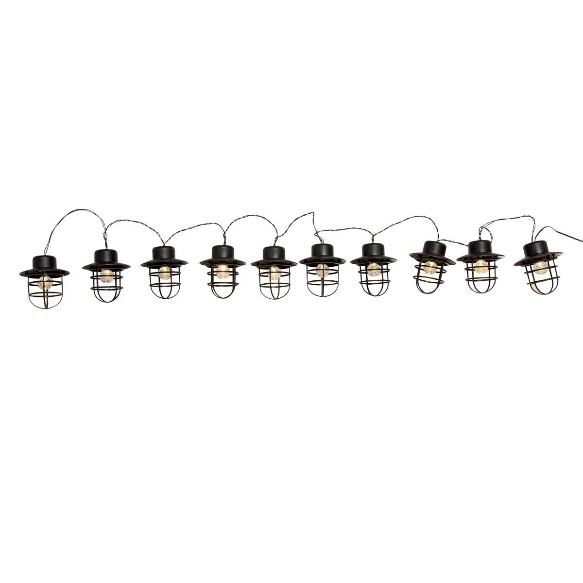 Lumisky - Guirlande style industriel 10 ampoules DETROIT Noir Acier 4M - Imagen 1