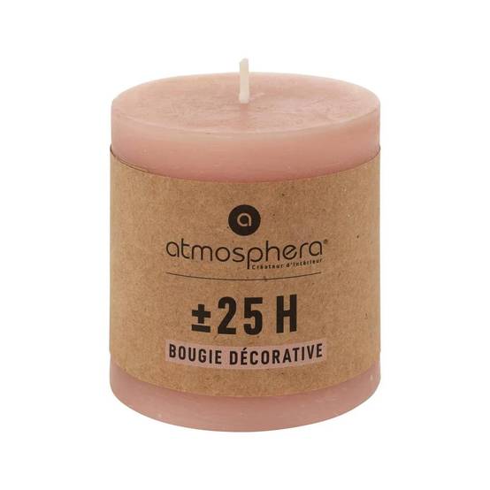 Bougie Ronde "Rustic" 7cm Rose Clair - Image 2