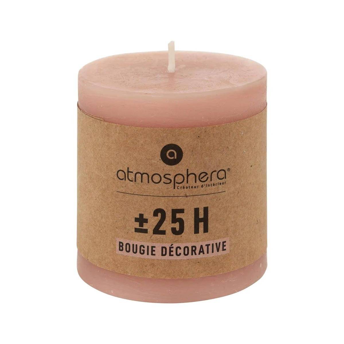 Bougie Ronde "Rustic" 7cm Rose Clair - Image 2