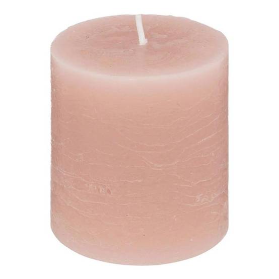 Bougie Ronde "Rustic" 7cm Rose Clair - Image 1