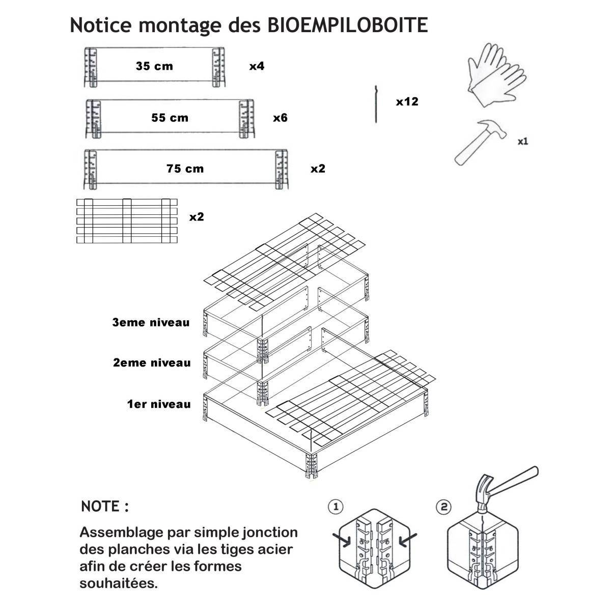 Multitanks - Composteur évolutif en bois naturel de 192 litres 800x600mm - Imagen 6