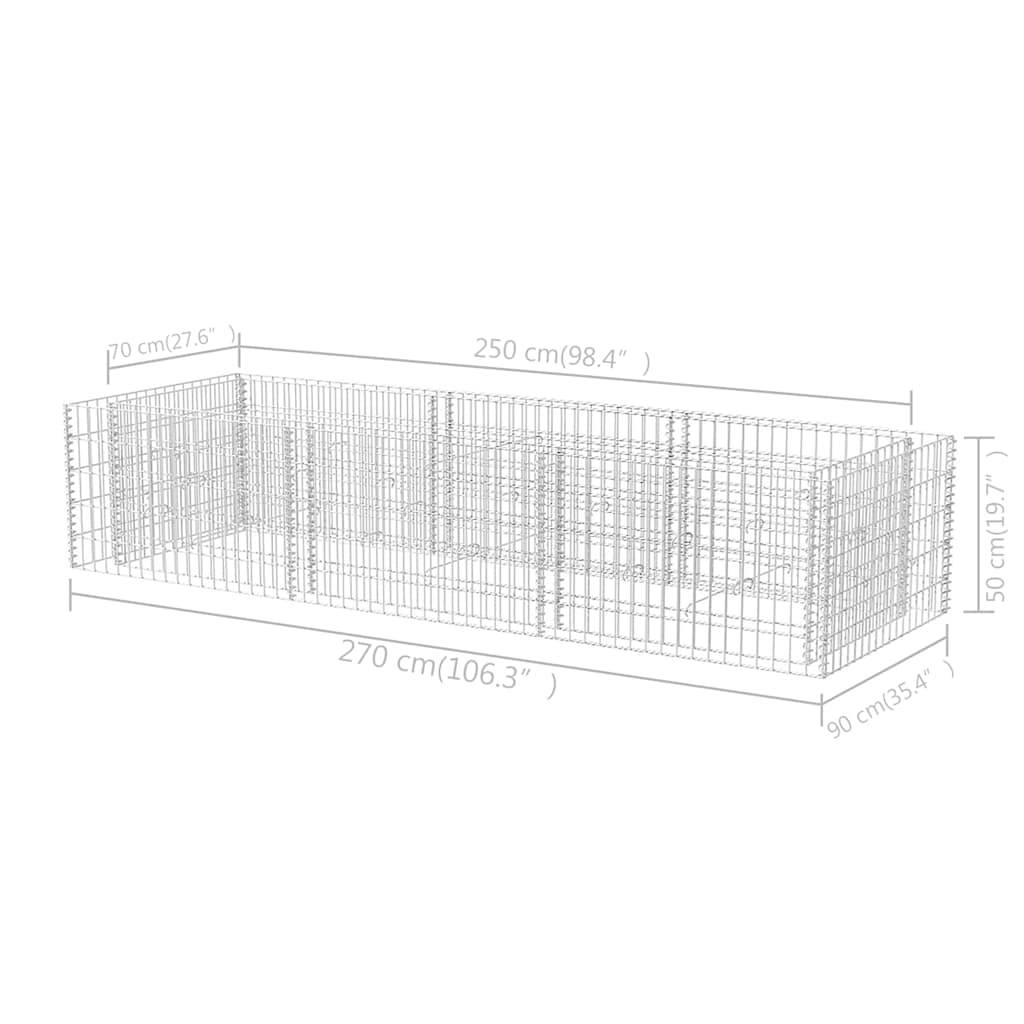Vidaxl - Lit surélevé à gabion Acier 270x90x50 cm vidaXL 142556 - Image 3