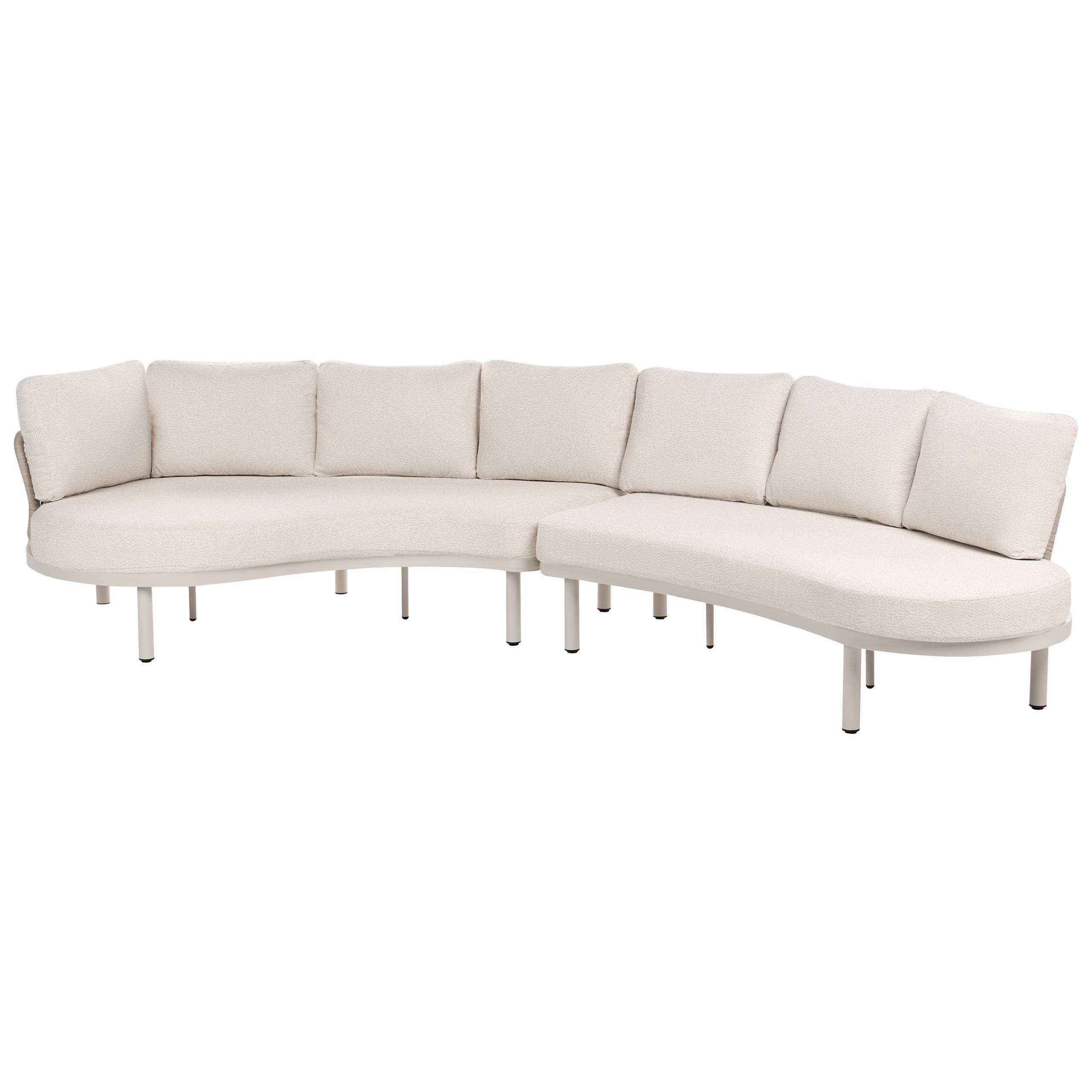 Beliani - Set de jardin, 6 Personnes Aluminium Beige clair ORIOLO - 352x120x84- Beliani - Image 5