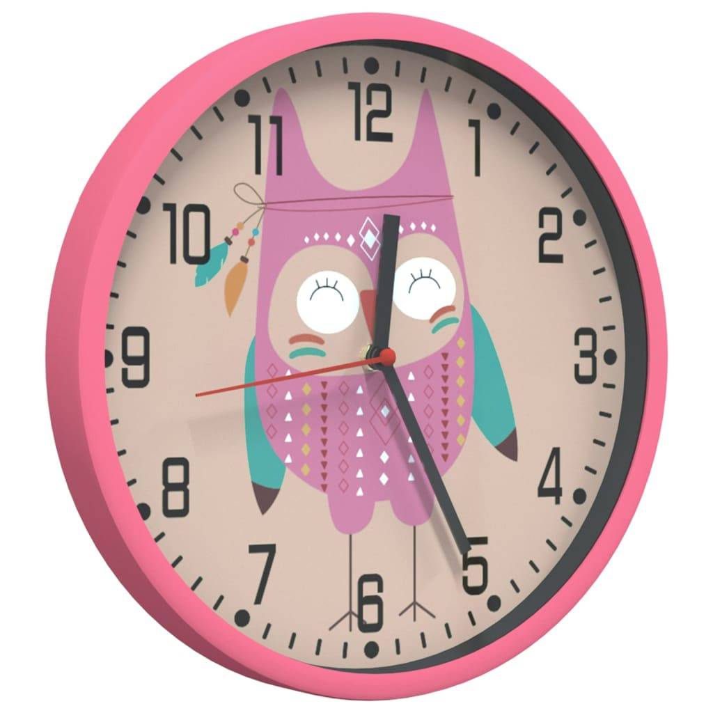 Horloge murale - Pendule murale - Horloge de mur rose Ø25,5 cm polystyrène et verre - MEUBLE PRO - Image 3