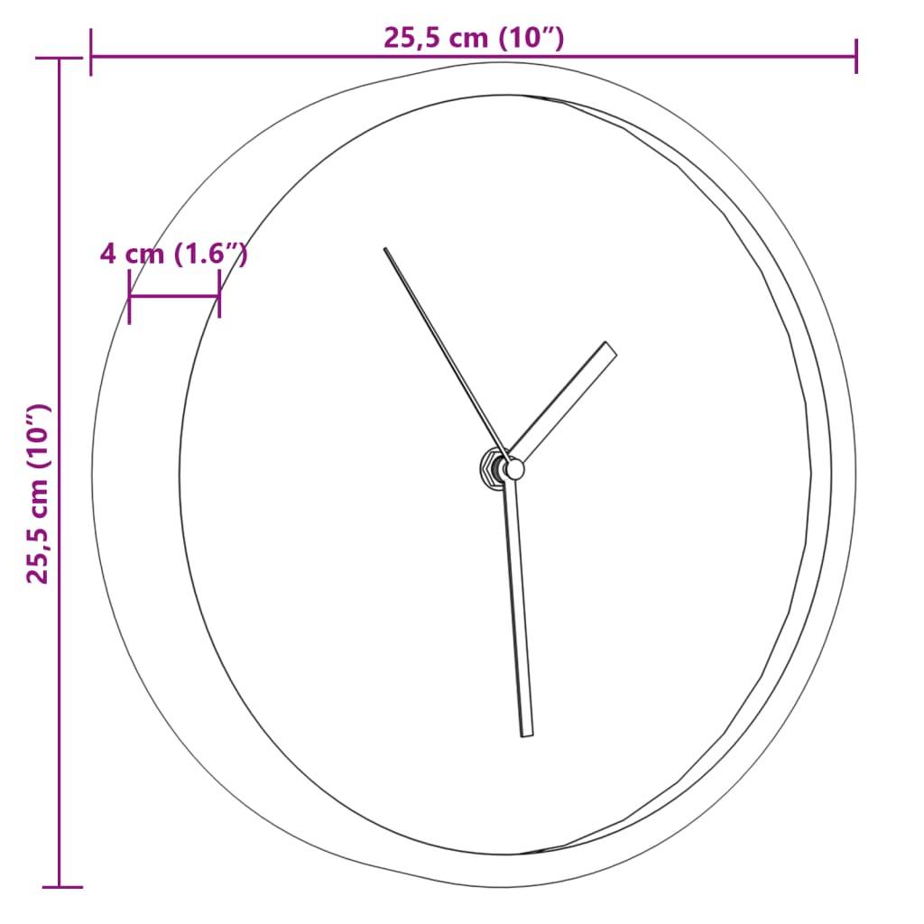 Horloge murale - Pendule murale - Horloge de mur rose Ø25,5 cm polystyrène et verre - MEUBLE PRO - Image 7